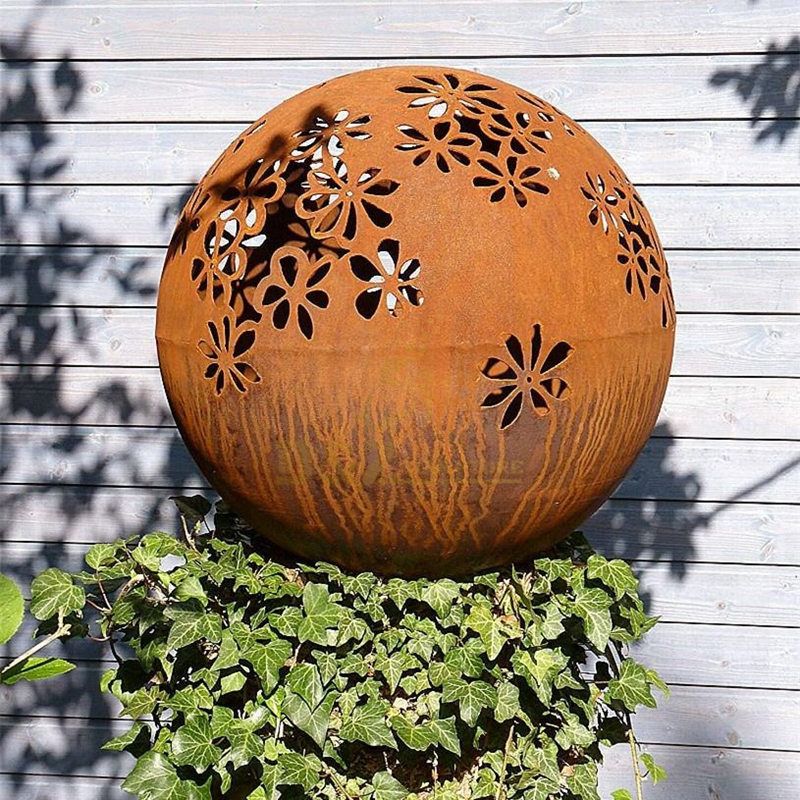 High Quality Garden Ornaments Corten Steel Ball Sculpture